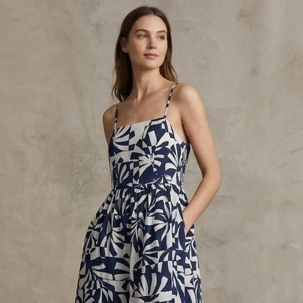 Anthropologie Somerset Geometric Maxi Dress Geometric Size XL Preppy Vacay Boho